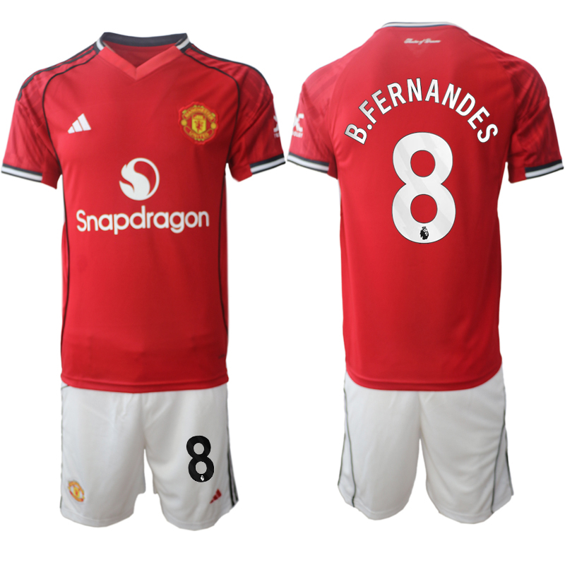 Men 2025-2026 Club Manchester United home Red #8 Soccer Jersey